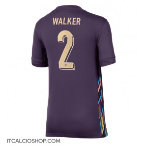 Inghilterra Kyle Walker #2 Seconda Maglia Femmina Europei 2024 Manica Corta